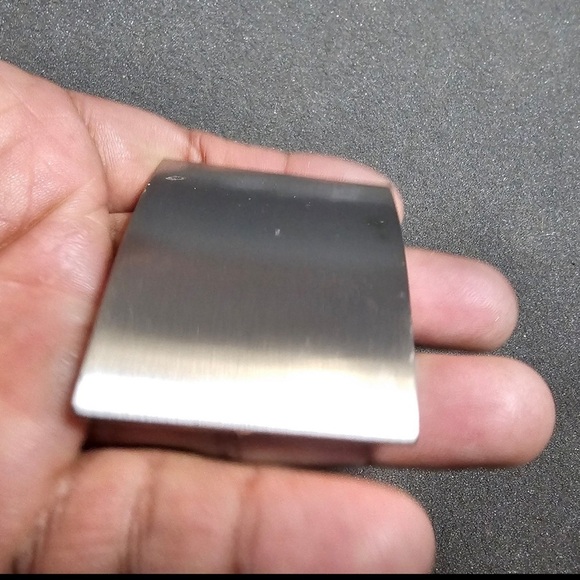 Brushed Silver Tone Rectangular Belt Buckle Unisex Minimalist Fits 1.5" Belts - Picture 4 of 9